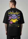 Tricou Oversize Negru – Stay Wild Stay True Bear