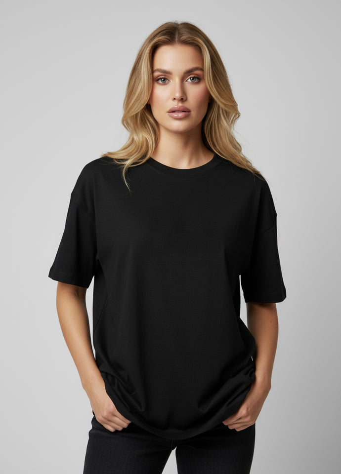 Tricou Oversize Negru – Intense Feelings
