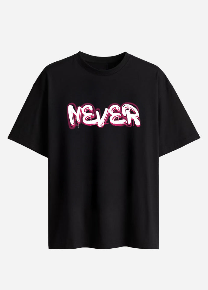 Tricou Oversize Negru – Never Grow Up