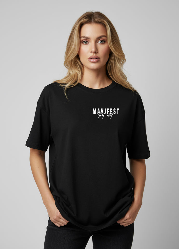 Tricou Oversize Negru – Manifest That Sh*t