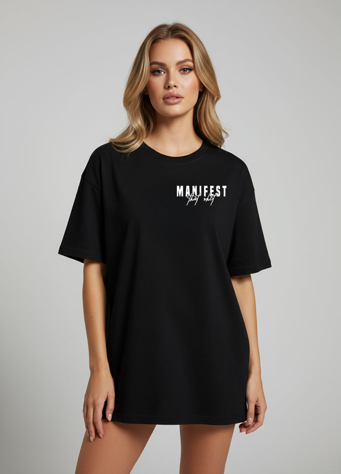 Tricou Oversize Negru – Manifest That Sh*t