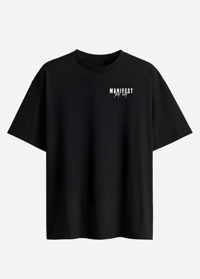 Tricou Oversize Negru – Manifest That Sh*t
