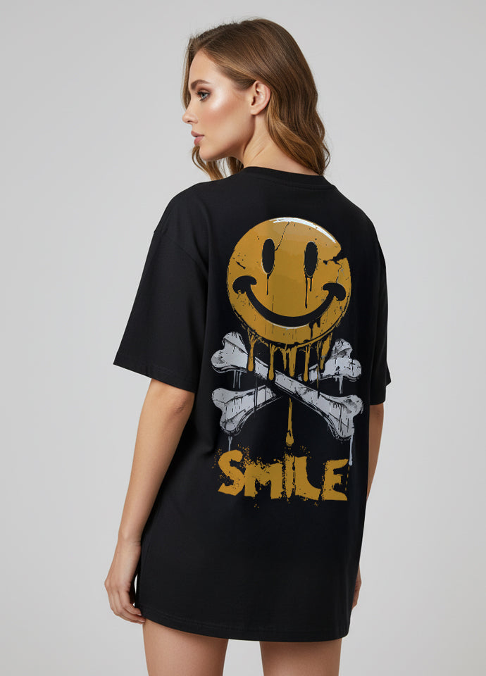Tricou Oversize Negru – Smile