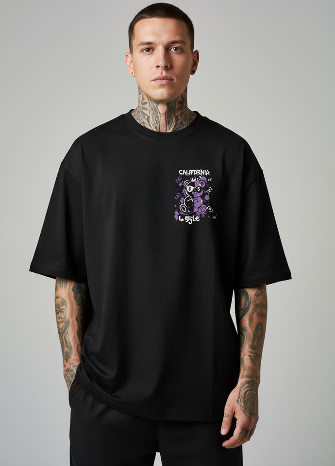 Tricou Oversize Negru – California Money Bear