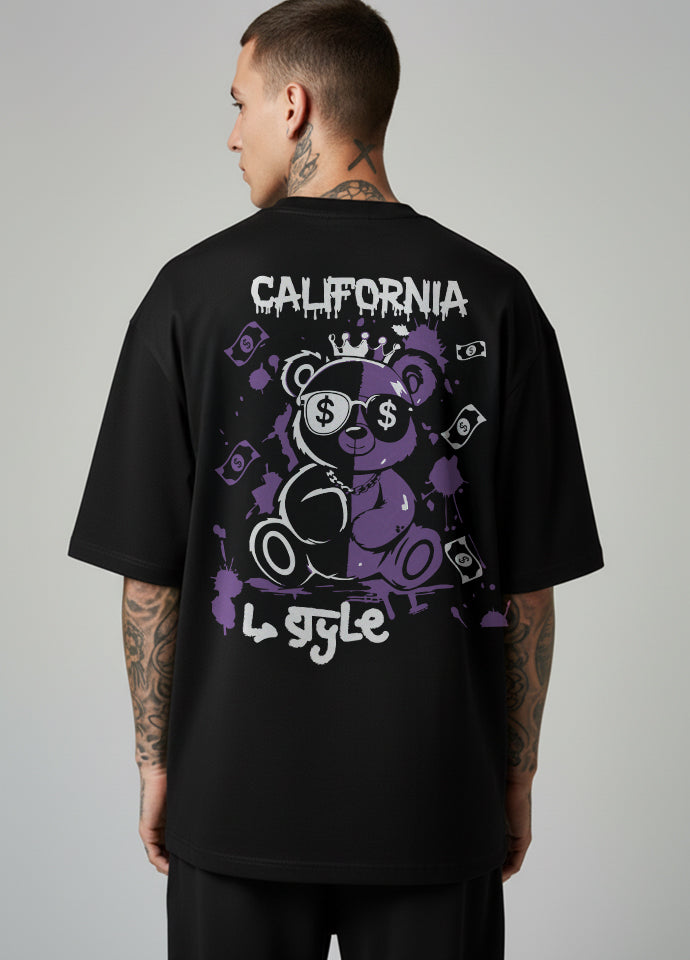 Tricou Oversize Negru – California Money Bear